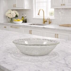 Vintage Anchor Hocking Sandwich Clear Glass Oval Serving Bowl